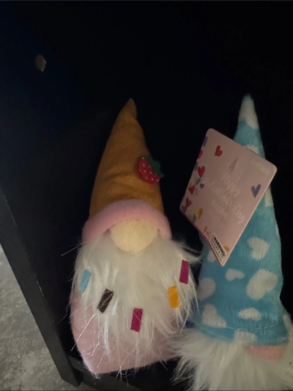 Kids Valentines Plush Gnome Set - Pink & Light Blue